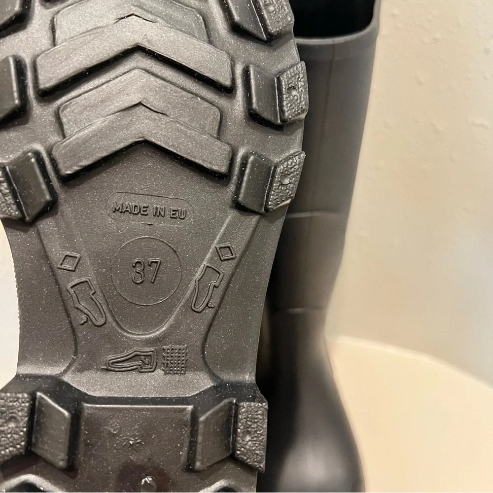 DSQUARED2 Women’s Icon Forever Tall Black Rubber Rain Boots Size 8 NEW - Picture 13 of 15